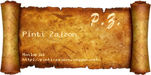 Pinti Zajzon névjegykártya
